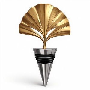Tapón de Botella de Vino de Metal Premium con Diseño Escultural Moderno para Regalos de Lujo y Decoración de Bar Contemporánea - Product Image 1