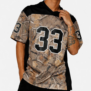 เสื้อฟุตบอลอเมริกันลายพราง ผ้าตาข่ายระบายอากาศ ไซส์ใหญ่ แขนสั้น คอวี สายรัดแบบเสื้อกล้าม ชุดทีม พิมพ์หมายเลข ออกแบบเองได้ - Product Image 6