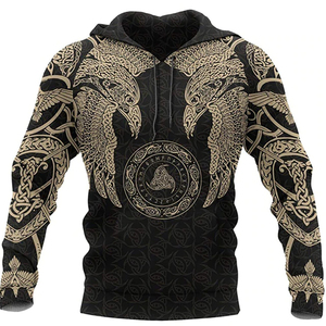 Men's <b>Gothic</b> Raven Hoodie Custom Printed Sublimation <b>Hoodies</b> With Fade Resistant Colors And High Detail Artwork - Product Image 6