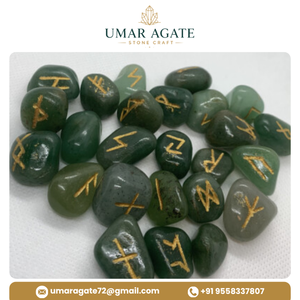 Juego de Runas de Aventurina Verde Natural, Piedras de Cristal Talladas para Adivinación Espiritual, Venta al Por Mayor - Product Image 5
