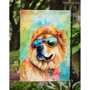 Chow Chow Hippie Dawg multicolore jardin drapeau boîte aux lettres décoratif cour bannière pour Patio oeuvre pour parterres de fleurs - Product Image 3