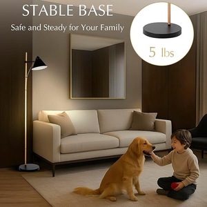 Lámpara de Pie de Diseño Premium en Dorado con Base de Mármol para Decoración de Salas de Estar de Lujo - Product Image 5