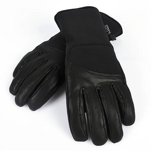 Gants en cuir unisexes à doigts entiers, isolés thermiquement, avec fermeture auto-agrippante, pour le ski et la conduite hivernale - Product Image 3