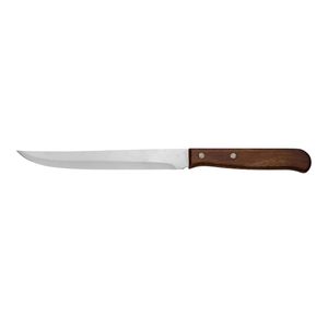 Couteaux à découper classiques en bois brun avec lame fine argentée et deux rivets métalliques pour les tâches quotidiennes de découpe en cuisine - Product Image 1