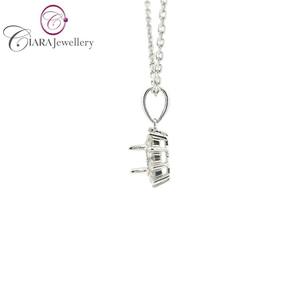 VENTE EN GROS CLASSIQUE SIMPLE HALO 18K AU750 OR BLANC RÉEL NATUREL FORME DE DIAMANT 0.40CT CENTRE FAIT À LA MAIN CHARME PENDENTIF MONTAGE - Product Image 2