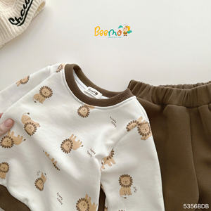 Fabriqué au Vietnam, ensemble décontracté d'hiver de qualité supérieure, nouveau design, pull pour garçons, pantalon chaud et ample, ensemble de vêtements pour tout-petits, deux pièces - Product Image 4