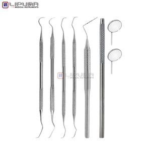 Kit de Prophylaxie Dentaire Basique 6 Pièces pour Nettoyage des Dents Vétérinaire, Ensemble d'Instruments Manuels en Acier Inoxydable pour Animaux Domestiques à Usage Médical - Product Image 3