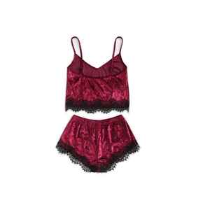 Pantalones de Dormir de Satén de Lujo para Mujer, Personalizados ODM, Cintura Elástica, Transpirables, Cuello en V, Sin Mangas, con Logotipo Gráfico en la Parte Delantera - Product Image 5