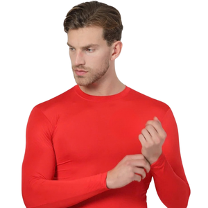 Lean Profile Mens Long Sleeve Compression Shirt Crew Neck Quick Dry Polyester Plain Body Fit Training Baselayer OEM <b>Maker</b> Vendor - Product Image 4