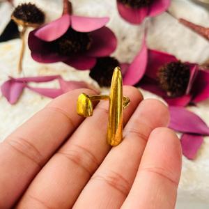 Geometric Bullet <b>ring</b> 18k Gold plated Brass <b>ring</b> Spike <b>Open</b> Modern <b>ring</b> for women - Product Image 3