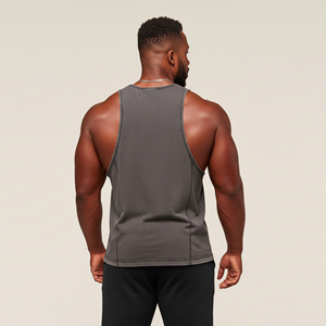 <b>Stringer</b> Gym <b>Vest</b> Fitness Singlet Breathable Cotton Bamboo Sleeveless Workout Muscle Bodybuilding Mens Tank Top Athletic - Product Image 6