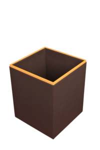 Cubo de Basura Rectangular de Cuero PU, Cubo de Reciclaje Abierto para Interiores, para Hogar, Oficina, Hotel, Color Marrón - Product Image 1