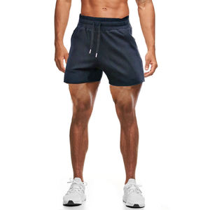 <b>Men</b> Solid Blue Cotton <b>Bermuda</b> <b>Shorts</b> Drawstring Waist Casual Wear Breathable Mid Rise Ripped Custom LOGO Design Print Wholesale - Product Image 3