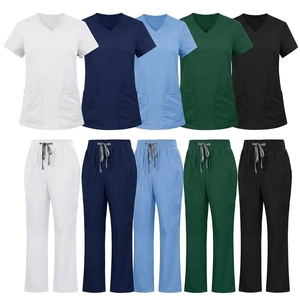 Ensemble d'uniformes médicaux blancs élastiques respirants à manches courtes (haut et pantalon) pour hôpitaux et cliniques – Prix abordable - Product Image 5