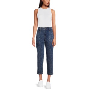Pantalones de mezclilla de cintura alta para mujer, estilo urbano, con bolsillos con solapa, de buena calidad y tela cómoda. - Product Image 2