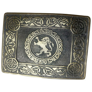 Boucle de ceinture écossaise motif Lion Rampant, finition antique de haute qualité, accessoires pour tenue Highland - Product Image 2