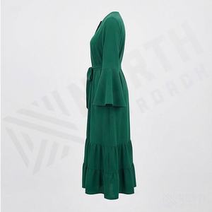 2025 OEM Kimono Abaya pour femmes musulmanes, en tissu polyester épais, doux et très extensible, col en V, manches longues, pour fêtes, Ramadan, mariages - Product Image 3