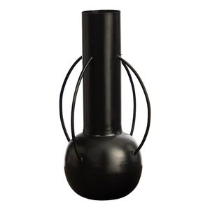 Vase en métal noir contemporain, accent décoratif artistique pour une sophistication intérieure haut de gamme - Product Image 1
