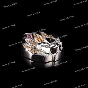 Collar con Colgante de Rostro de Guerrero de Anime, Plateado con Incrustaciones de Diamantes Moissanite Multicolores, Estilo Hip Hop - Product Image 5