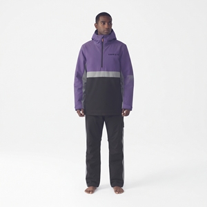 Veste de ski pour homme HAWK EYE, à blocs de couleur, imperméable, à capuche, violet noir, vêtements de neige d'extérieur, isolation synthétique - Product Image 1