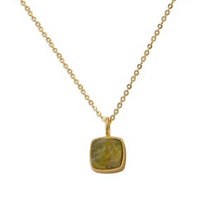 Raw <b>Peridot</b> Gold-Plated Brass Birthstone Pendant <b>Necklace</b> with Trendy Strand Collet Setting Fashionable Unisex Wholesale Charms - Product Image 1