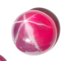 Rubis étoilé transparent rond 12x12 mm 11 carats, cabochon poli créé en laboratoire avec effet étoile à 6 branches pour la fabrication de bijoux - Product Image 3