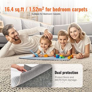 Tappetino Protettivo per Tappeti 5FT X 8FT a Doppia Superficie in Feltro di Poliestere e Lattice, Spessore 1/4 di Pollice, Antiscivolo, Grigio, Area 3,4m² - Product Image 6