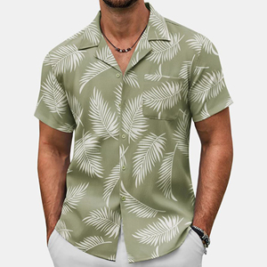 La camisa con cuello cubano para hombre ofrece un estilo relajado y llamativo: tu elección ideal para conseguir energía instantánea en verano. Proveedor al por mayor. - Product Image 3