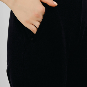 Pantalones Largos de Punto Negro para Mujer, Corte Recto, Logotipo Bordado, Cintura Alta con Cordón, Casuales, Transpirables, Ecológicos, Otoño - Product Image 6
