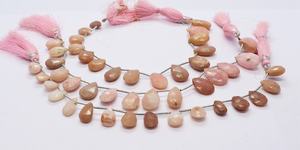 AAA Natural Pink Opal Faceted Pear Shape <b>Beads</b> 7x9-9x14 MM Pink Opal Gemstone <b>Beads</b> 8 Inch Faceted Pear <b>Beads</b> For Jewelry Making - Product Image 4