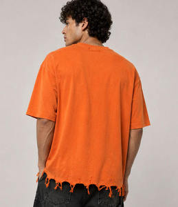 Camiseta Oversize de Algodón 100% para Hombre, Hombro Caído, Lisa, Estilo Urbano, Venta al por Mayor, Personalización con Serigrafía, Fabricación OEM ODM - Product Image 4