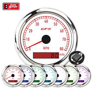Nuevo Velocímetro GPS Analógico de 80 mm y 7 Colores, 80 MPH, Odómetro, 12V/24V, IP67, Impermeable, para Automóviles y Embarcaciones - Product Image 1