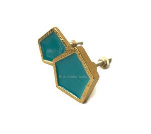 Bouton en émail asymétrique moderne finition dorée quincaillerie d'armoire en métal fonte cuisine hôtel commode porte salon tiroir - Product Image 2