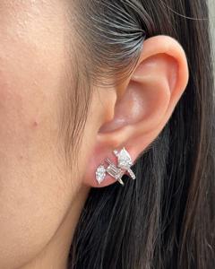 Diamond Cluster <b>Stud</b> <b>Earrings</b> Luxury Pear <b>Emerald</b> Marquise Cut Lab Grown Modern Fine Jewelry <b>Studs</b> Custom 10K 14K 18K Solid Gold - Product Image 1