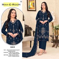 Salwar Suit 9000 Velvet dengan Bordir Payet Berat, Siap Pakai, Sangat Diminati