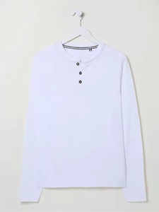 Summer Slim Fit Henley Tee Shirt Male <b>Long</b> Sleeve Button Down Henley Tee Men Street Style 100% Cotton Henley T Shirts Men's - Product Image 5