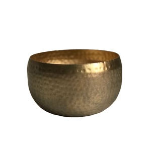 Bol à bougie rond martelé en laiton Antique, nouveau Design de Table, pot à bougie rustique de haute qualité - Product Image 1