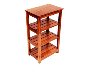 Un luxueux porte-chaussures en bois fournit des étagères dédiées qui aident à organiser les chaussures pour les membres de la famille. - Product Image 3