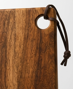Planche à découper en bois de manguier à bords ondulés, plateau de service pour charcuterie avec boucle en cuir, vente en gros - Product Image 5
