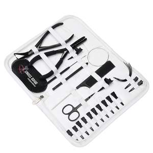 Kit de herramientas al por mayor para extensiones de cabello negro, incluye alicates de 7 pulgadas para extensiones de cabello, crimpadora de microanillos de 3 orificios y herramienta para abrir abalorios. - Product Image 1