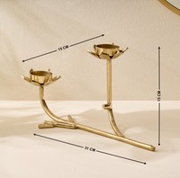 Support de bougie double en laiton doré moderne en forme de branche d'arbre, écologique, sans plomb, durable, fait main, pour Noël et la maison
