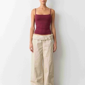 Débardeur pour femme à col carré et bretelles spaghetti, couleur unie, minimaliste, en coton tricoté et élasthanne, respirant, décontracté, pour l'été - Product Image 3