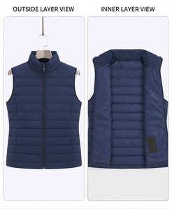 Chaleco acolchado para mujer, cálido y ligero, sin mangas, para invierno, con cierre frontal, cuello alto, informal, para viajes y actividades al aire libre. - Product Image 6