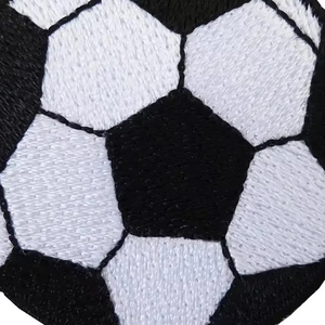 Parche Bordado Termoadhesivo con Forma de Balón de Fútbol, Diseño Circular de Tela Tejida para Ropa y Regalos, Bordado de Alta Calidad para Coser - Product Image 5