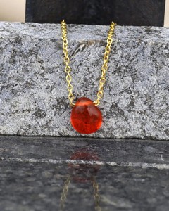 Collier en cornaline en forme de larme, chaîne plaquée or 18 carats, pendentif en pierre précieuse fait main, bijou en cristal naturel de guérison, cadeau pour femme - Product Image 5