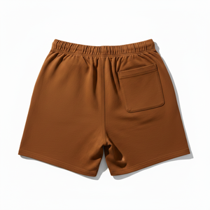 Men's Brown Polyester Canvas Shorts Front Embroidered Bear Logo Stay Wild <b>Elastic</b> Waist Casual Mid Quick Dry Breathable - Product Image 4