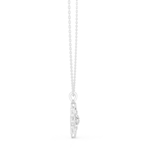 Colgante de Diamante con Bisel Floral de 0.45 CT, Collar con Medallón de Flor de Loto, Plata 925, Elegante y Femenino - Product Image 1