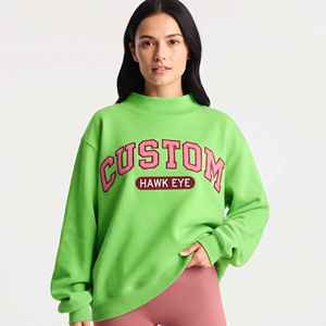 Wholesale Women's Oversize Casual Mock Neck Sweatshirt <b>Jumper</b> Manufacturer Embroidery Logo Baggy Mockneck Reversible Sweatshirt - Product Image 1