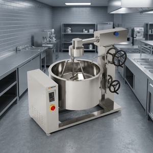 Olla de vapor encamisada de inducción giratoria Amicook 380V/440V, modelo industrial para cocinar alimentos con precisión, motorizada, que ahorra espacio. - Product Image 1