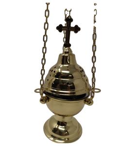 Brûleur d'encens en laiton Encensoir à fumée Chaîne Suspendue Heavy Altar Thurible Vintage par le meilleur fournisseur répertorié - Product Image 1
